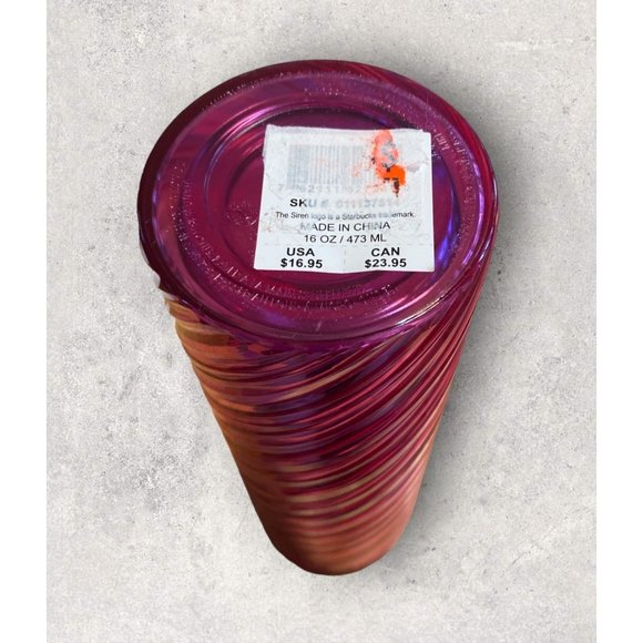 Starbucks 2022 Holiday Tumbler Iridescent  Spiral Pink 16 Oz NEW - Picture 3 of 3
